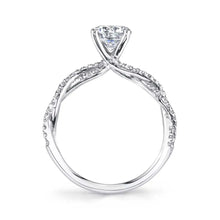 Sylvie Round Cut Spiral Engagement Ring