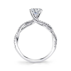 Sylvie Round Cut Spiral Engagement Ring