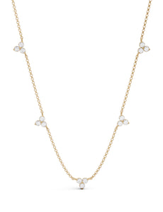 18k yellow gold diamonds by the inch 5 station flower necklace from...