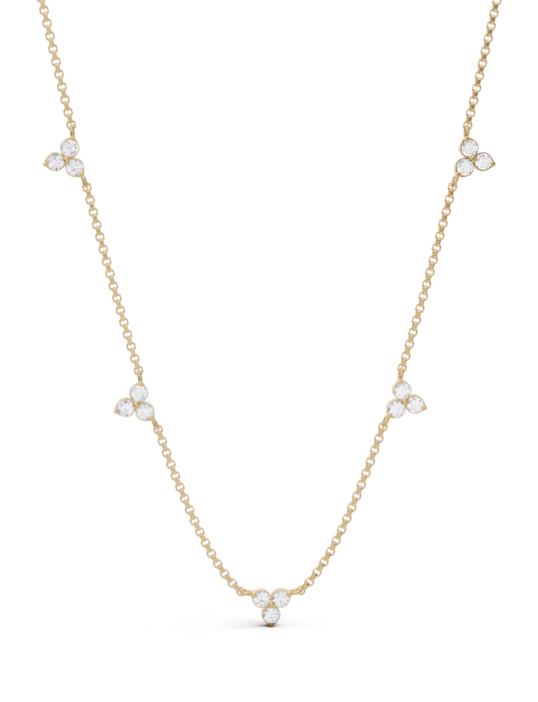 18k yellow gold diamonds by the inch 5 station flower necklace from...