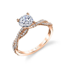 Sylvie Round Cut Spiral Engagement Ring