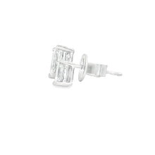 These dainty yet beautiful 18k white gold earrings feature 4 emeral...