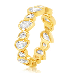 Classique Creations Alternating Bezel Pear Eternity Band