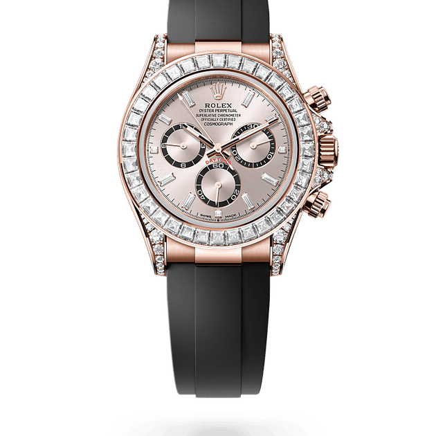  in 18 ct Everose gold with lugs set with diamonds, m126535tbr-0002 - H.L. Gross Jewelers