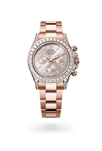  in 18 ct Everose gold with lugs set with diamonds, m126595tbr-0001 - H.L. Gross Jewelers