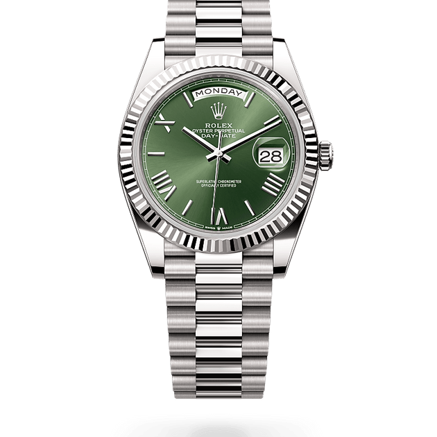 Rolex Day-Date in 18 ct white gold, M228239-0033 - H.L. Gross Jewelers