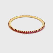 18k Yellow Gold Multi-Color Sapphire Stretch Bracelet