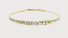 1.16ct 14k Yellow Gold Diamond Bangle