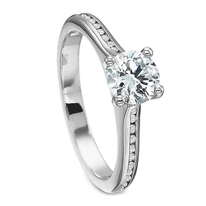 Precision Set Flush Fit Channel Set Diamond Engagement Ring