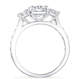 3-Stone Trapezoid Diamond Engagement Ring