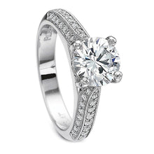 Precision Set Triple Row Bead-Set Diamond Engagement Ring