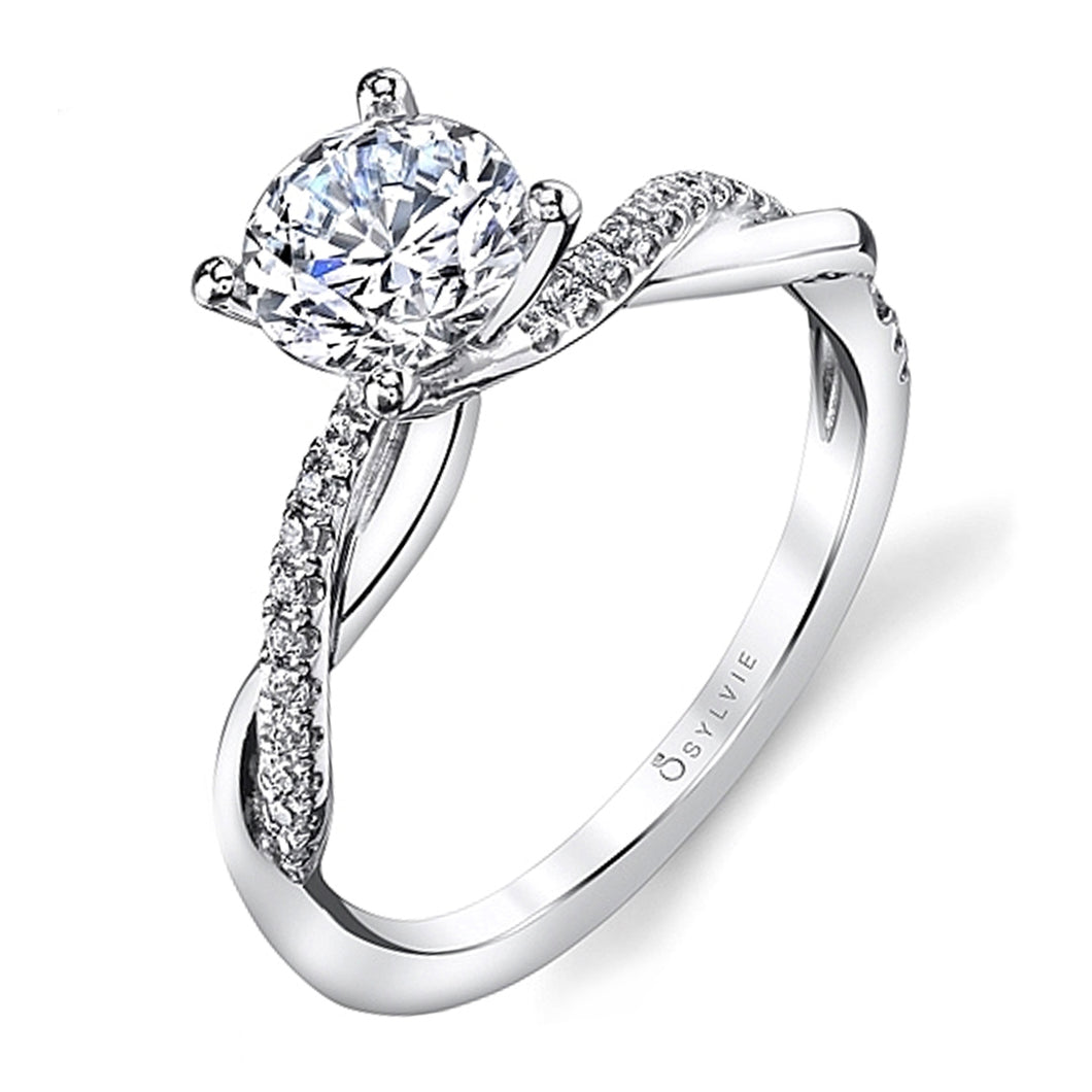 Sylvie Twist Shank Diamond Engagement Ring