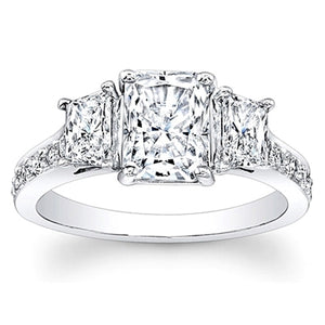 3-Stone Trapezoid Diamond Engagement Ring