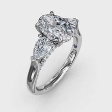 Fana Classic Three-Stone Oval Engagement Ring With Pear-Shape Side Stones