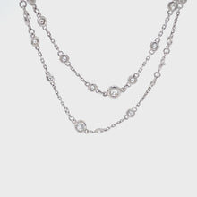 18K White Gold Diamond By The Yard Necklace 36