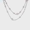 18K White Gold Diamond By The Yard Necklace 36" 360 view