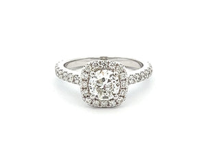 1.67ct Round Brilliant Cut 14k White Gold Halo Engagement Ring