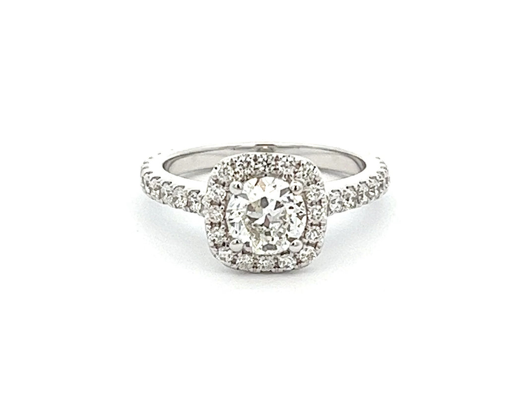 1.67ct Round Brilliant Cut 14k White Gold Halo Engagement Ring