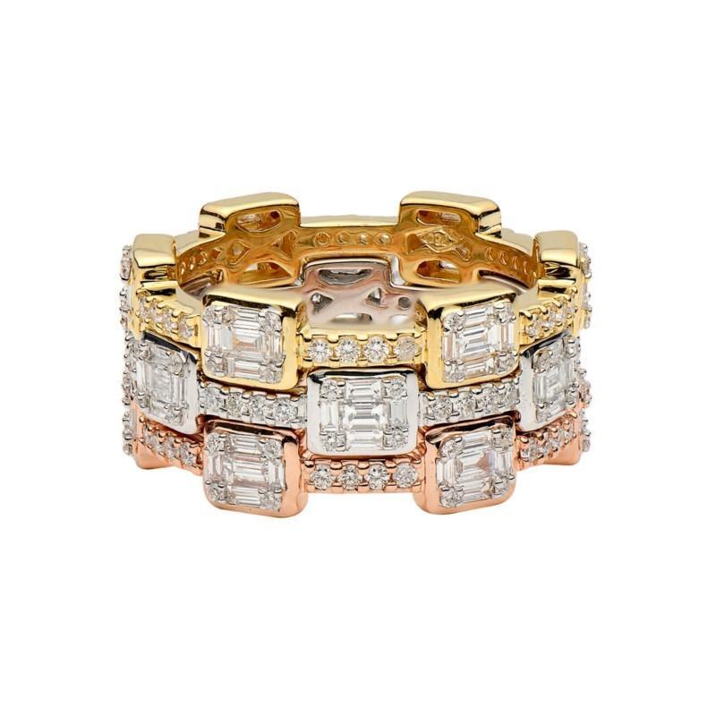 18k Tri-Color Stackable Rings