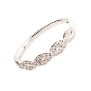 14k white gold twist diamond band