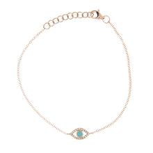 evil eye bracelet featuring diamonds totaling .06ct and a center tu...