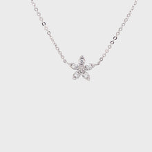 14k White Gold Diamond Flower Pendant