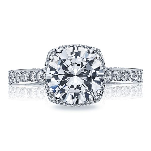 2620RDPMN - Tacori Halo Engagement Ring w/ Pave Set Diamonds &ndas...