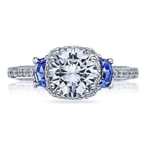 Tacori Sapphire Shield-Cut & Pave Diamond Engagement Ring-2628RDSPSM