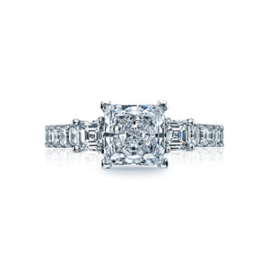 Three Stone Princess Cut Diamond Engagement Ring