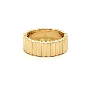 14k Yellow Gold Fluted Band