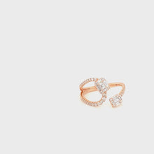 14k Rose Gold Baguette Diamond Bypass Ring