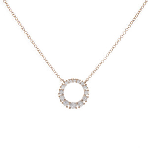 small circle pendant featuring diamonds .45ct