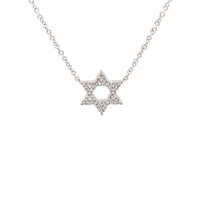 14k White Gold Diamond Star of David Pendant