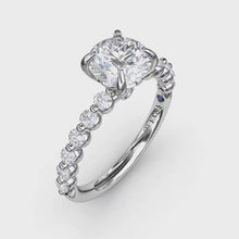 Fana Contemporary Round Diamond Solitaire Engagement Ring With Diamond Band