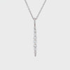 18K White Gold Diamond Stick Pendant .15cts 360 view