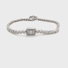 14KT White Gold Diamond Baguette with Bezel Set Diamonds Bracelet