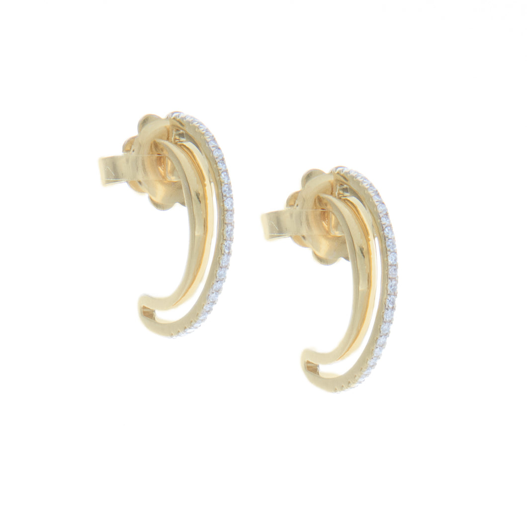 These small half hoops feature a semi circle shape and pave-set dia...