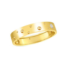 18k gold Pois Mou Luna medium width diamond accent bangle from Robe...