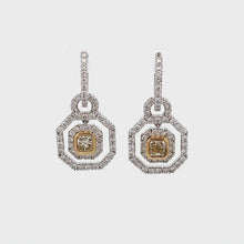 18k White Gold Fancy Yellow Diamond Drop Earrings