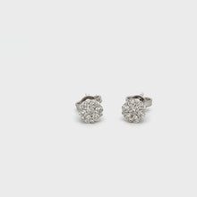 .70ct 14k White Gold Diamond Cluster Earrings