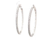 18k White Gold Diamond Hoops