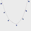 14K WHITE GOLD SAPPHIRE DROP NECKLACE 360 VIEW