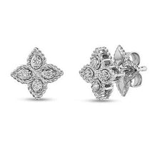 These earrings from Roberto Coin feature round brilliant cut diamon...