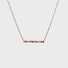 14k rose gold rainbow bar pendant 360 view