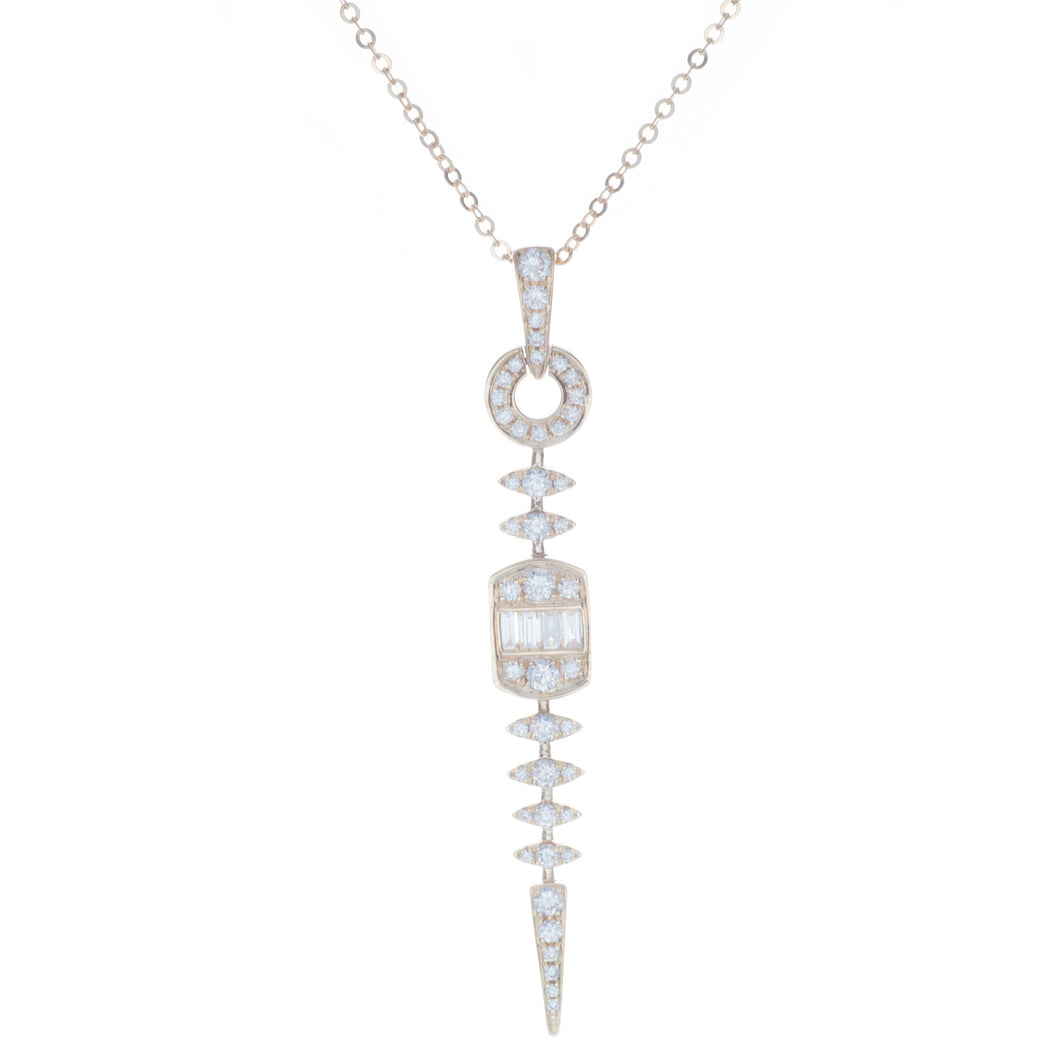 stick pendant with diamonds totaling .53ct