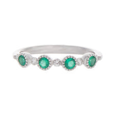 14k White Gold Diamond & Gemstone Band