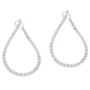 tear drop shaped drop earrings featuring 80 round brilliant cut dia...