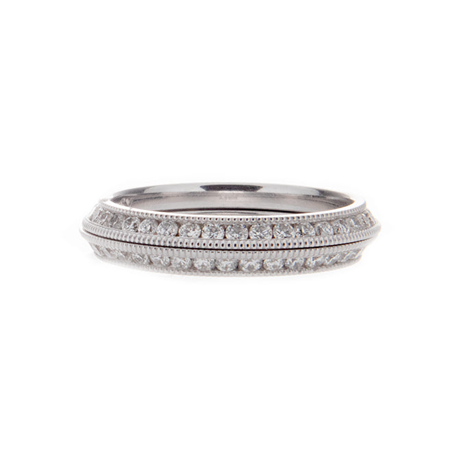 14k White Gold Band Together Rings