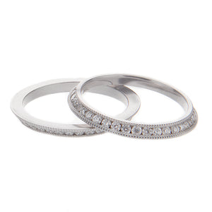 14k White Gold Band Together Rings