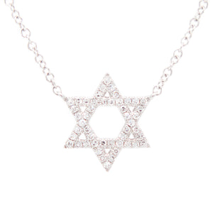 Star of David pendant featuring pave-set diamonds totaling approxim...